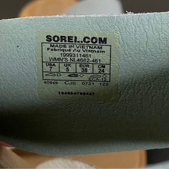 Sorel Ella 2 Slide Sandals Women's Size 7 Shoes Blue White Leather NL4662-461 - Picture 10 of 10